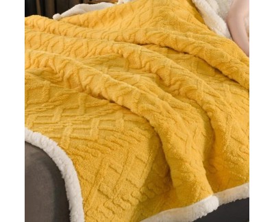 EXCLUSIV Pătură moale cocolino model tricotat, groasă cu blăniță-PAJ016