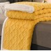EXCLUSIV Pătură moale cocolino model tricotat, groasă cu blăniță-PAJ016
