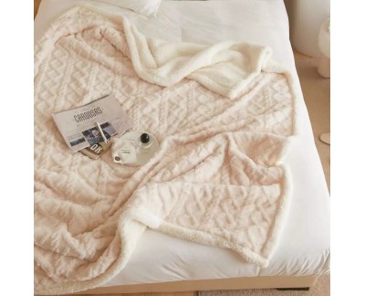 EXCLUSIV Pătură moale cocolino model tricotat, groasă cu blăniță-PAJ013