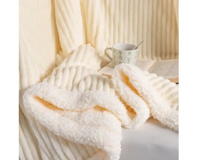 EXCLUSIV Pătură moale cocolino model tricotat, groasă cu blăniță-PAJ058