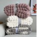 EXCLUSIV Pătură moale cocolino model tricotat, groasă cu blăniță-PAJ056