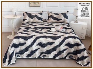 Cuvertura de pat matlasata cu 2 fete diferite, pat dublu, 3 piese, CM020