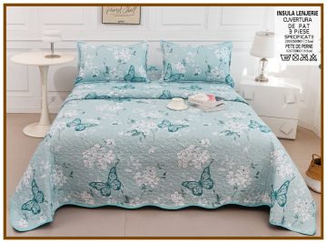Cuvertura de pat matlasata cu 2 fete diferite, pat dublu, 3 piese, CM003