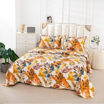 Cuvertura de pat matlasata cu 2 fete diferite, pat dublu, 3 piese, CM029