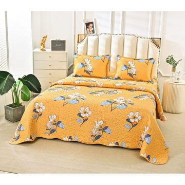 Cuvertura de pat matlasata cu 2 fete diferite, pat dublu, 3 piese, CM026