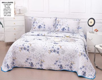 Cuvertura de pat matlasata cu 2 fete diferite, pat dublu, 3 piese, CM006