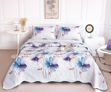 Cuvertura de pat matlasata cu 2 fete diferite, pat dublu, 3 piese, CM027