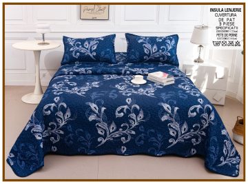 Cuvertura de pat matlasata cu 2 fete diferite, pat dublu, 3 piese, CM051